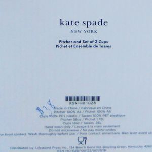 Kate Spade Pitcher and Set of 2 cups